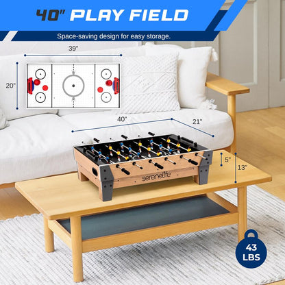 38” Table Top Air Hockey and 40” Foosbal - SKARFSDT99