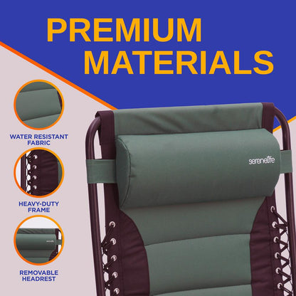 Padded Zero Gravity Lawn Chair - SL1ZGRCP36