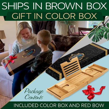 Bamboo Bathtub Caddy Set - SLBCAD502GB