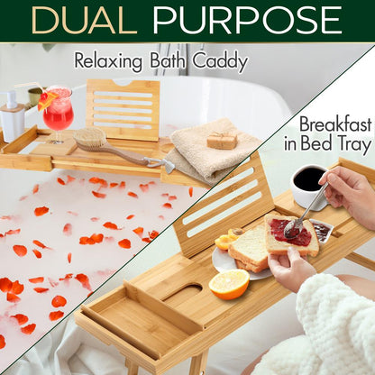 Bamboo Bathtub Caddy Set - SLBCAD502GB