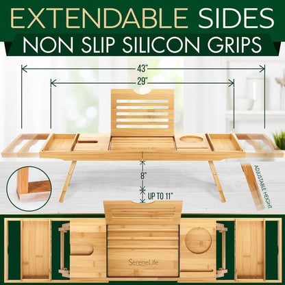 Bamboo Bathtub Caddy Set - SLBCAD502GB