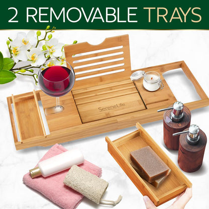 Bamboo Bathtub Caddy Set - SLBCAD502GB