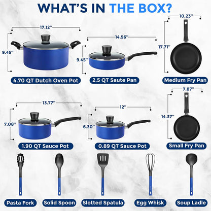 Home Kitchen Cookware Set - SLCW15BLU