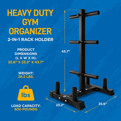 Weight Plate Rack with Barbell Holders - SLDBHOLD