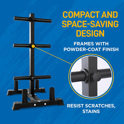 Weight Plate Rack with Barbell Holders - SLDBHOLD