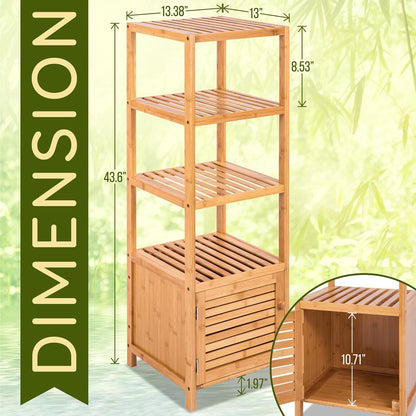 5 Tier Bamboo Storage Cabinet Shelf - SLHFTR40
