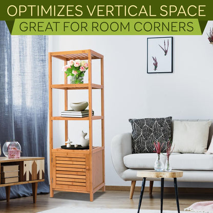 5 Tier Bamboo Storage Cabinet Shelf - SLHFTR40