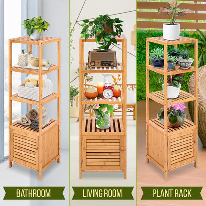 5 Tier Bamboo Storage Cabinet Shelf - SLHFTR40