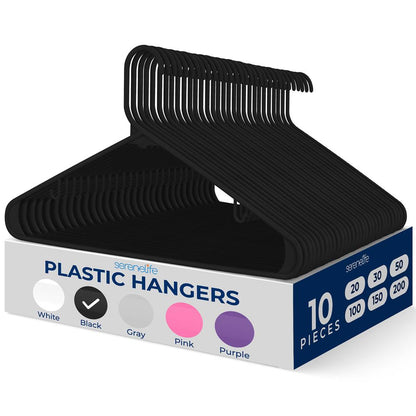 Non-Slip Plastic Hangers - SLHPLBLK10