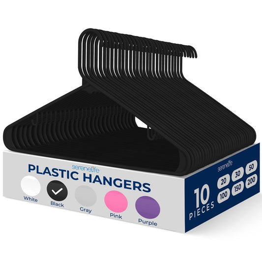 Non-Slip Plastic Hangers - SLHPLBLK10