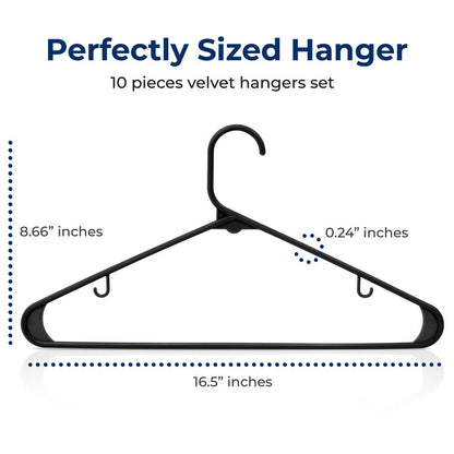 Non-Slip Plastic Hangers - SLHPLBLK10