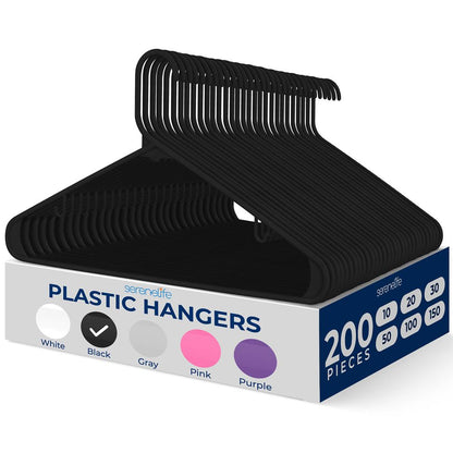 Non-Slip Plastic Hangers - SLHPLBLK200