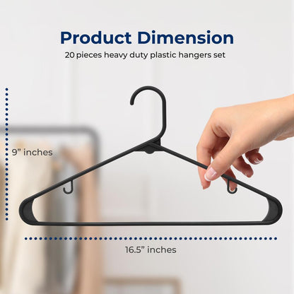 Non-Slip Plastic Hangers - SLHPLBLK20
