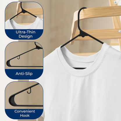 Non-Slip Plastic Hangers - SLHPLBLK30
