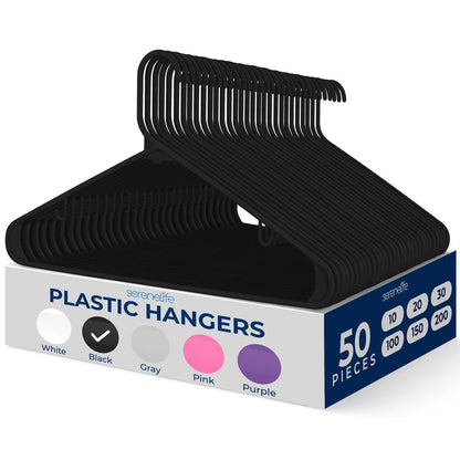 Non-Slip Plastic Hangers - SLHPLBLK50