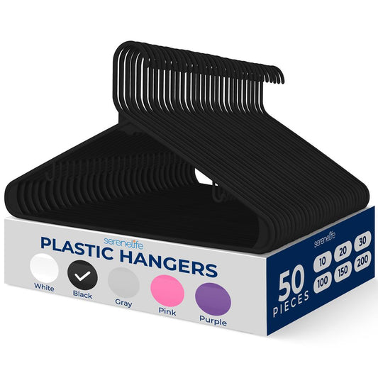 Non-Slip Plastic Hangers - SLHPLBLK50