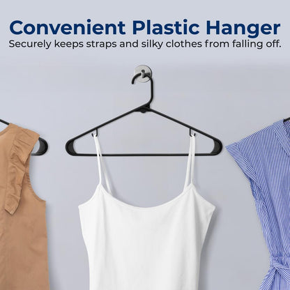 Non-Slip Plastic Hangers - SLHPLBLK50