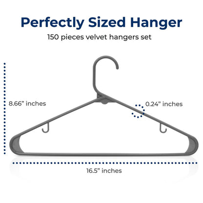 Non-Slip Plastic Hangers - SLHPLGRA150