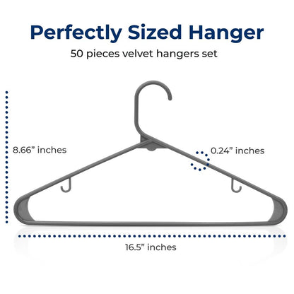 Non-Slip Plastic Hangers - SLHPLGRA50