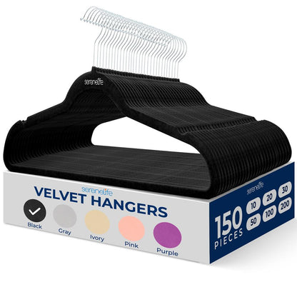 VELVET SUIT HANGERSBLACKPACK OF 150 - SLHVEL1150