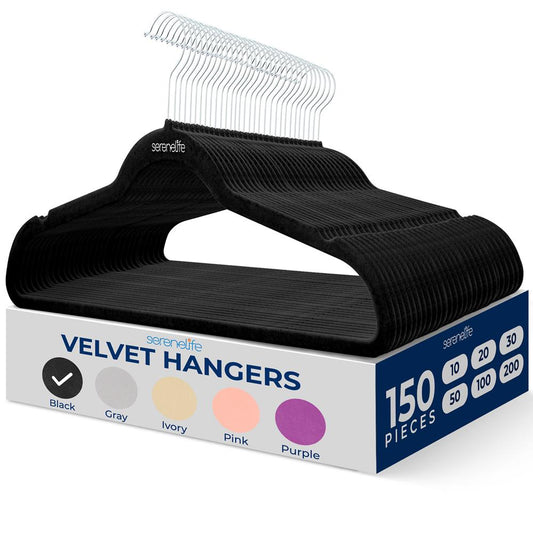 VELVET SUIT HANGERSBLACKPACK OF 150 - SLHVEL1150