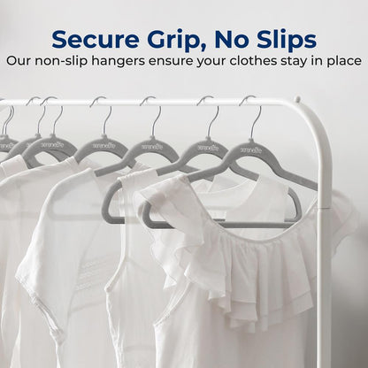 Non-Slip Velvet Hangers - SLHVELGRY200