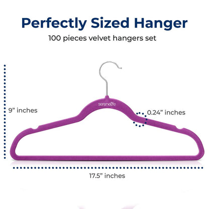 Non-Slip Velvet Hangers - SLHVELPURP100