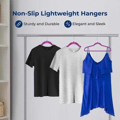 Non-Slip Velvet Hangers - SLHVELPURP200