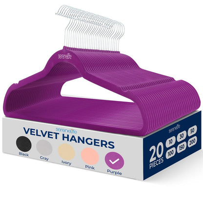 Non-Slip Velvet Hangers - SLHVELPURP20