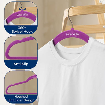 Non-Slip Velvet Hangers - SLHVELPURP20