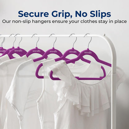 Non-Slip Velvet Hangers - SLHVELPURP30