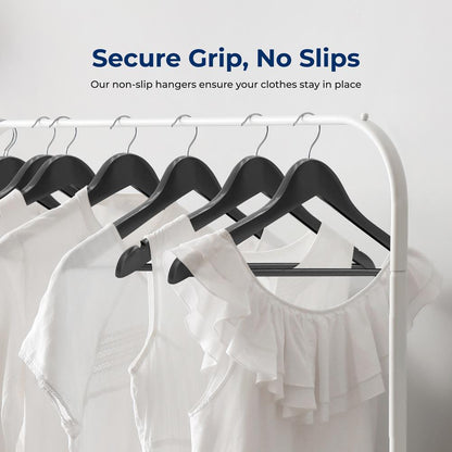 Non-Slip Wooden Hangers - SLHWDBLK80