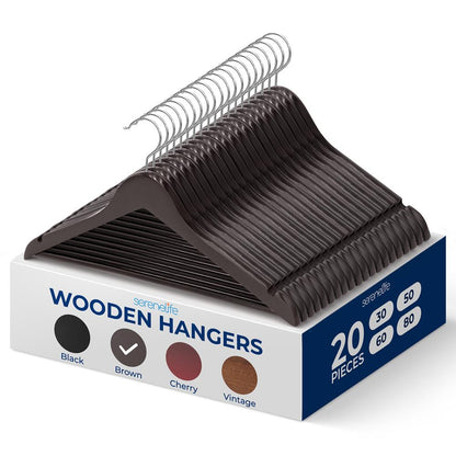 Non-Slip Wooden Hangers - SLHWDBRWN20