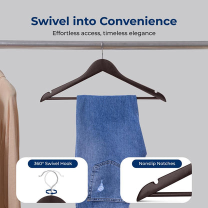 Non-Slip Wooden Hangers - SLHWDBRWN20
