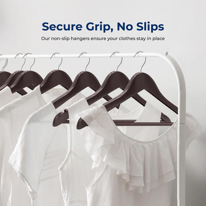 Non-Slip Wooden Hangers - SLHWDBRWN60