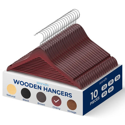 Non-Slip Wooden Hangers - SLHWDCHRY10