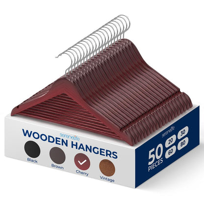 Non-Slip Wooden Hangers - SLHWDCHRY50
