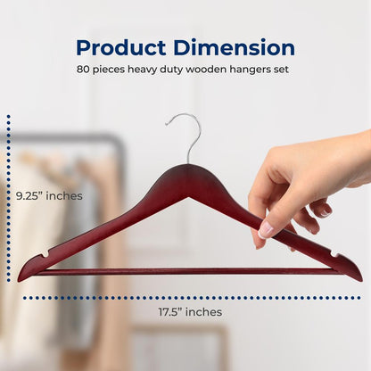 Non-Slip Wooden Hangers - SLHWDCHRY80