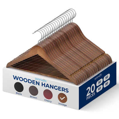 Non-Slip Wooden Hangers - SLHWDVINT20