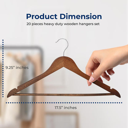Non-Slip Wooden Hangers - SLHWDVINT20
