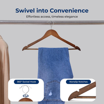 Non-Slip Wooden Hangers - SLHWDVINT20