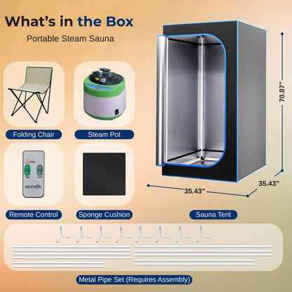 Portable Steam Home Sauna - SLISAU35BK