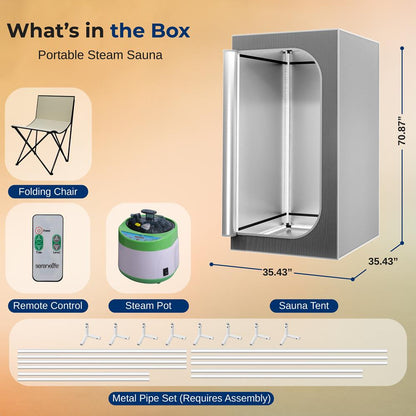 Portable Steam Home Sauna - SLISAU35GRY