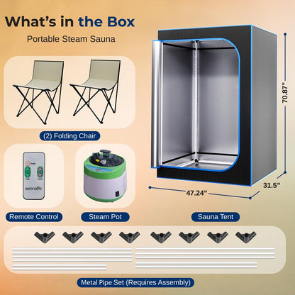 Compact & Portable Stem Sauna - SLISAU40BK