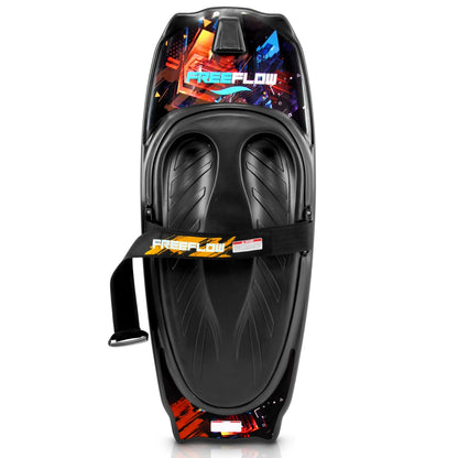 Black personal watercraft with colorful 'FreeFlow' branding on a white background