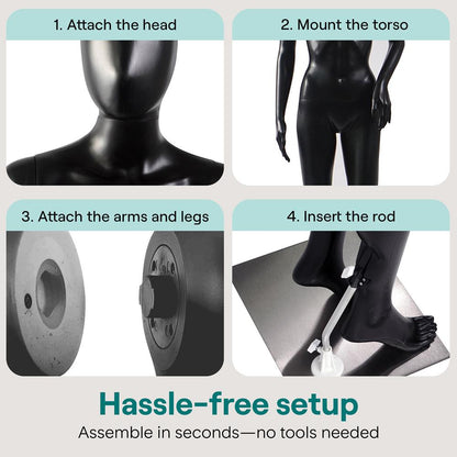 Female Torso Dress Form Mannequin - SLMAQFEBK