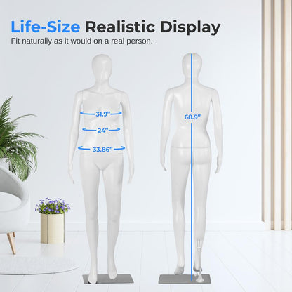 Female Torso Dress Form Mannequin - SLMAQFE