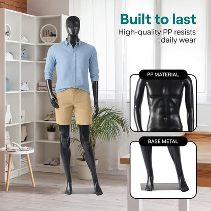 Male Torso Dress Form Mannequin - SLMAQMLBLK