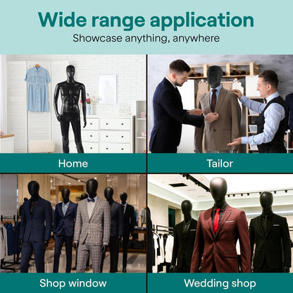 Male Torso Dress Form Mannequin - SLMAQMLBLK