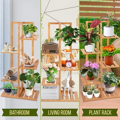 5 Tier Bamboo Plant Rack - SLPLTRK72